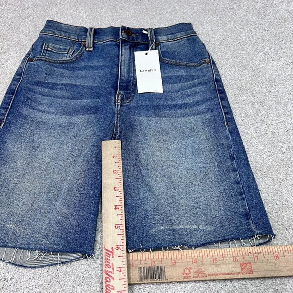 Level99 Shorts Women’s Blue Denim Pockets Size 24 NWT - Picture 3 of 11
